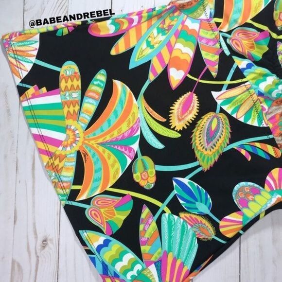 TRINA TURK 20th Anniversary Colorful Halter Tankini and Hipster Bikini Size 4 - Picture 3 of 7